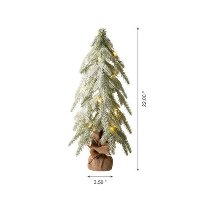 22"H Lighted Frosted Artificial Table Tree