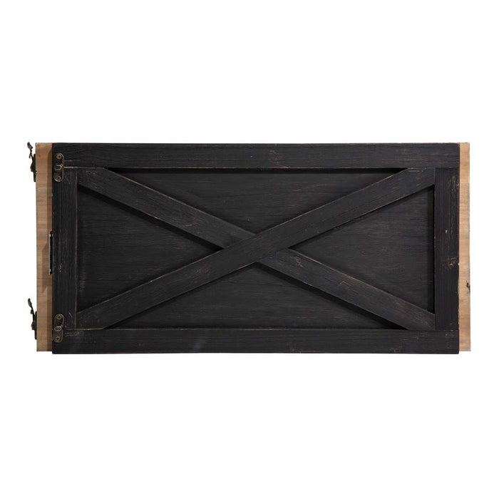 22"L Washed Black Wooden Christmas Tree Collar