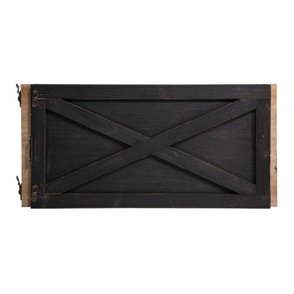 22"L Washed Black Wooden Christmas Tree Collar