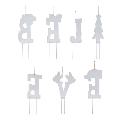 23"H Set of 7 "BELIEVE" Yard Stake or Wall Décor (2 Functions)