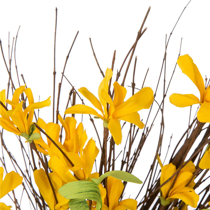 24"D Artificial Winter Jasmine Wreath with 24"L Bamboo Basket