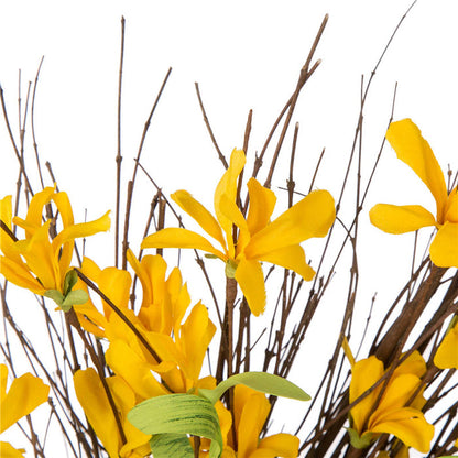 24"D Artificial Winter Jasmine Wreath with 24"L Bamboo Basket