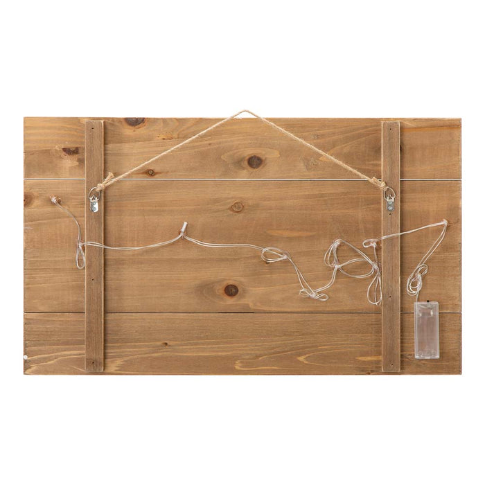 24"L Christmas Lighted Wooden Snowman Wall Hanging Decor
