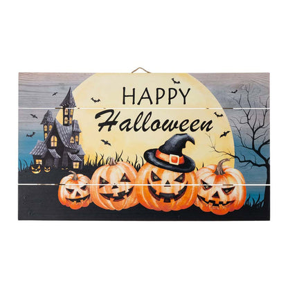 24"L Halloween Wooden Wall Décor with LED Lights