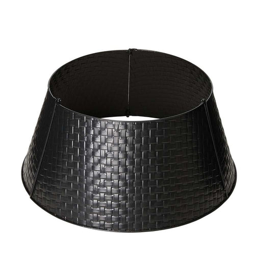 26"D Black Metal Woven Tree Collar