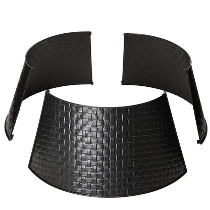 26"D Black Metal Woven Tree Collar