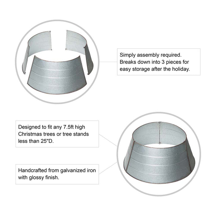 26"D Galvanized Metal Tree Collar
