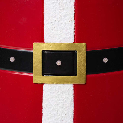 26"D Red Metal Santa Belt Tree Collar with Light String