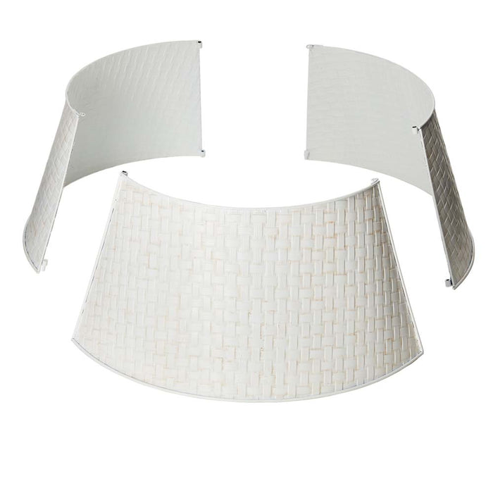 26"D Washed White Metal Woven Tree Collar