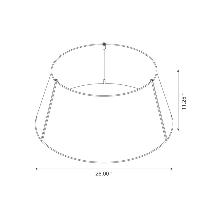 26"D Washed White Metal Woven Tree Collar
