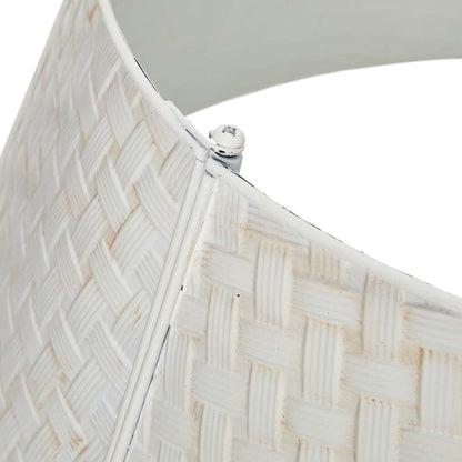 26"D Washed White Metal Woven Tree Collar