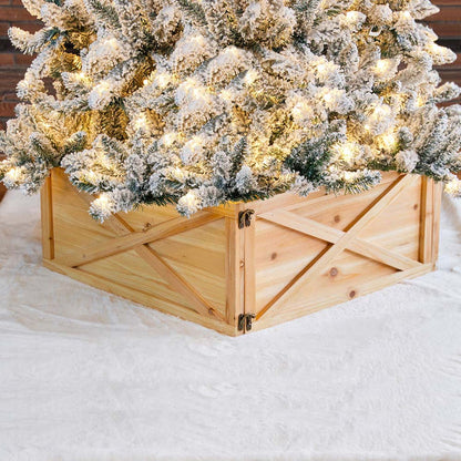 26"L Natural Wooden Christmas Tree Collar