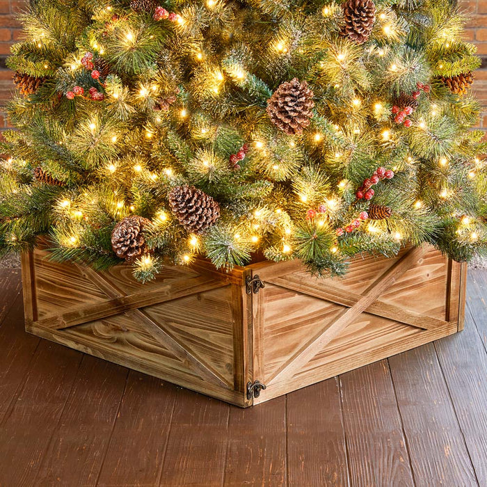 26"L Natural Wooden Christmas Tree Collar