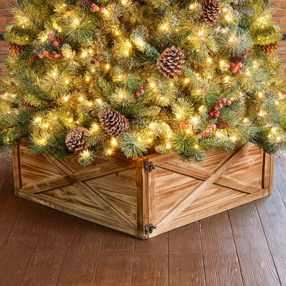 26"L Natural Wooden Christmas Tree Collar
