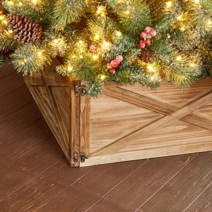 26"L Natural Wooden Christmas Tree Collar