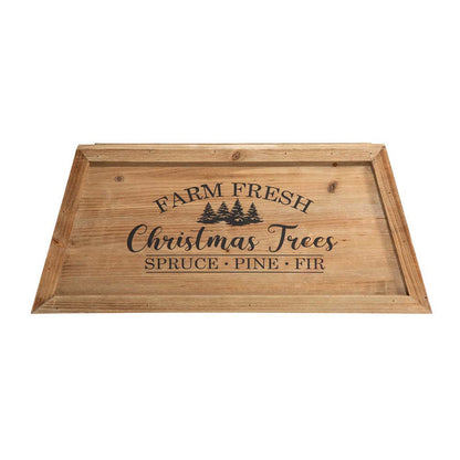 26"L Natural Wooden Trapezoid Farm Fresh Christmas Tree Collar