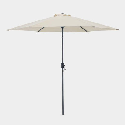2.7m Steel Garden Parasol Ivory Cream | Outdoor Patio Sun Umbrella