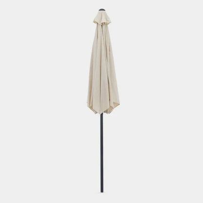2.7m Steel Garden Parasol Ivory Cream | Outdoor Patio Sun Umbrella