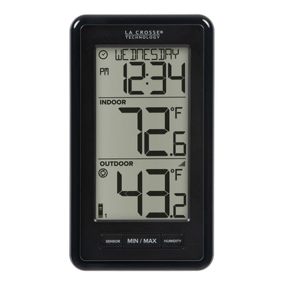 ws-9160 Digital thermometer with weather display on a white background