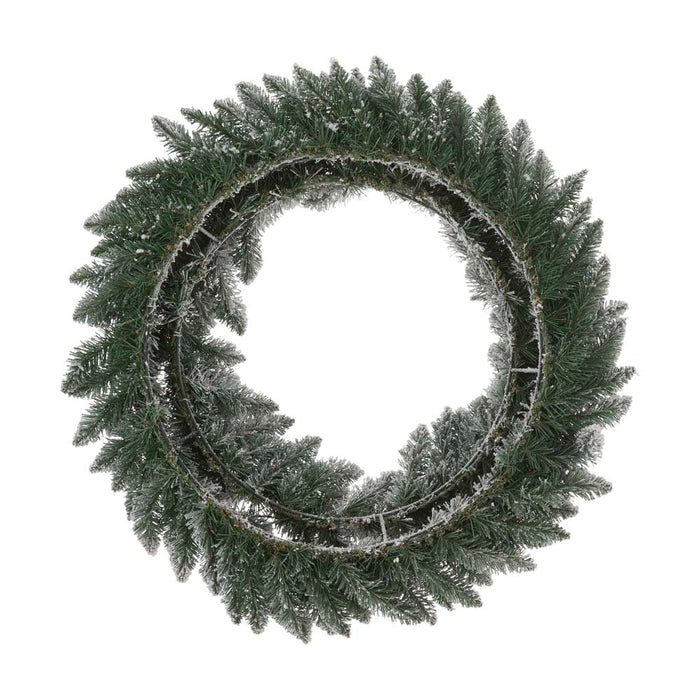 30"D Pre-Lit Snow Flocked Christmas Wreath with 50 Warm White Lights