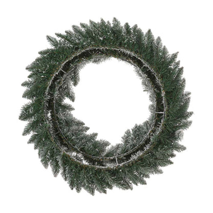 30"D Pre-Lit Snow Flocked Christmas Wreath with 50 Warm White Lights