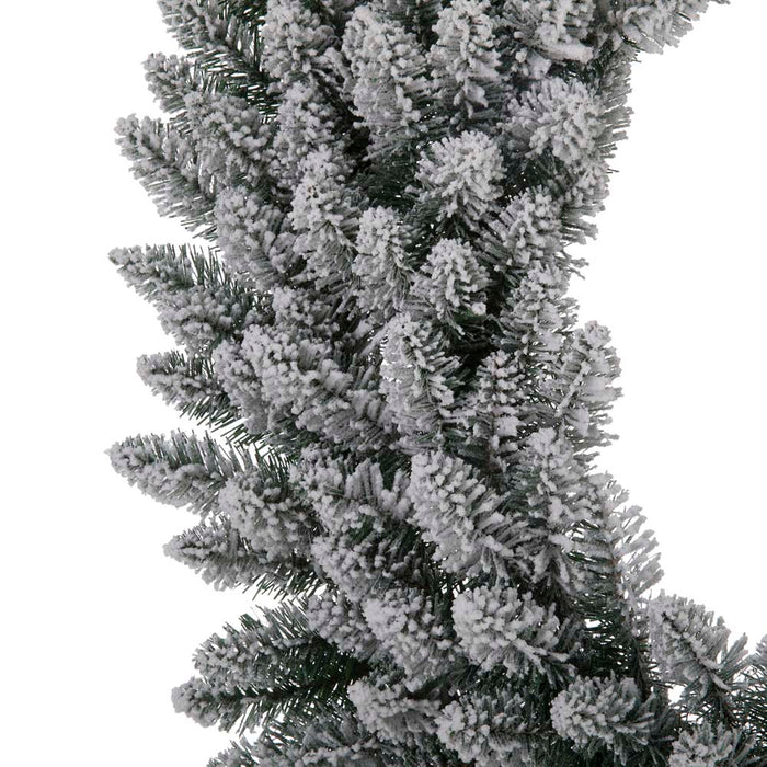 30"D Pre-Lit Snow Flocked Christmas Wreath with 50 Warm White Lights