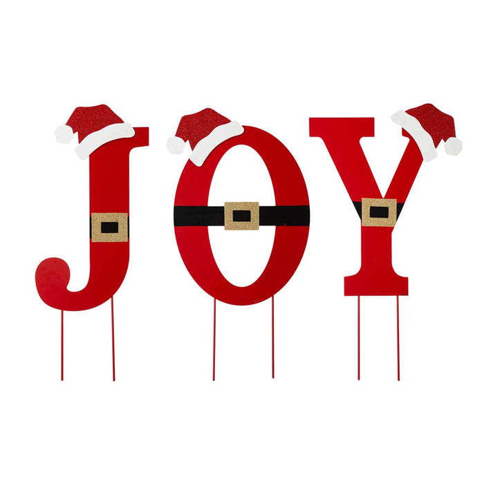 30"H Set of 3 Metal "JOY" Yard Stake or Standing Décor or Wall Décor (3 Functions)