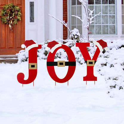 30"H Set of 3 Metal "JOY" Yard Stake or Standing Décor or Wall Décor (3 Functions)