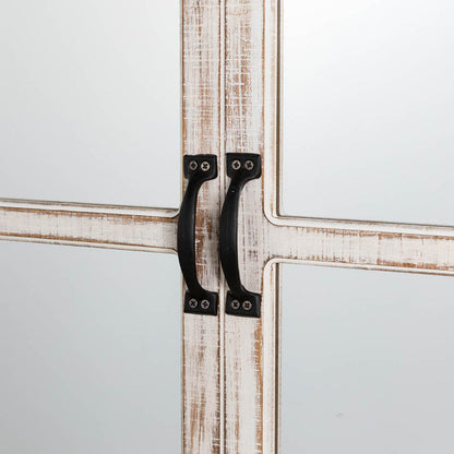 31.5"H Oversized Farmhouse Wood Window Frame Wall Mirror