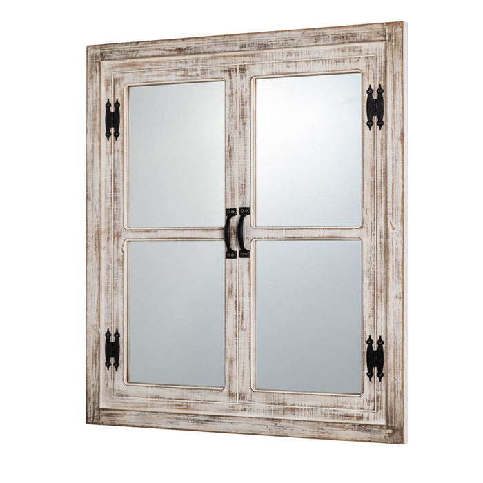 31.5"H Oversized Farmhouse Wood Window Frame Wall Mirror