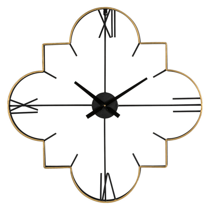 31.90"D Oversized Modern Metal Golden & Black Novelty Wall Clock