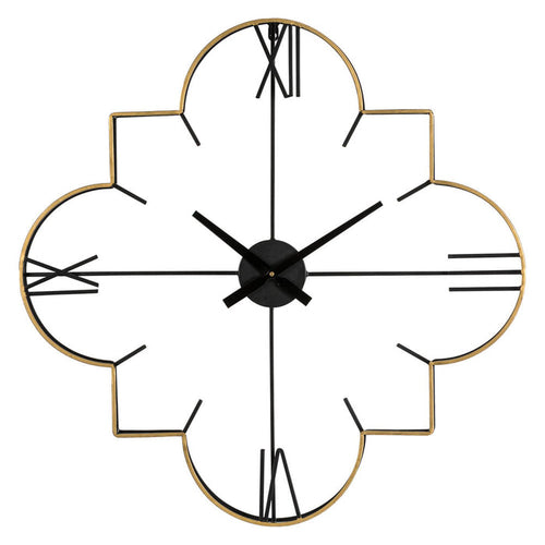 31.90"D Oversized Modern Metal Golden & Black Novelty Wall Clock