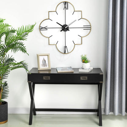 31.90"D Oversized Modern Metal Golden & Black Novelty Wall Clock