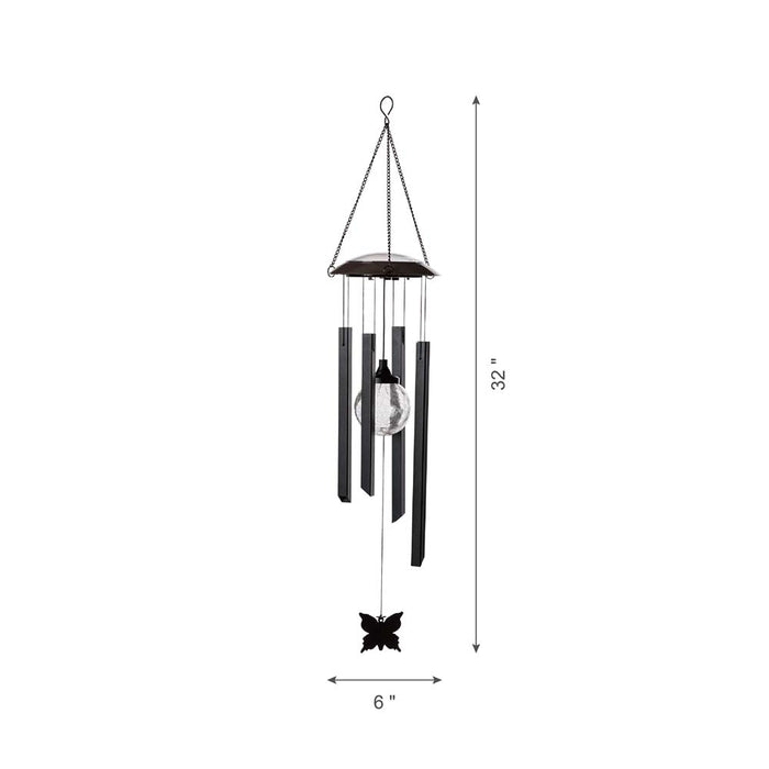 32"H Solar Powered LED Wind Chime Light