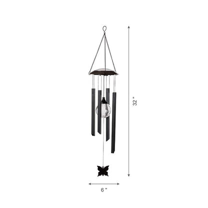 32"H Solar Powered LED Wind Chime Light