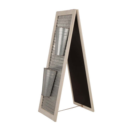 36"H Double Sided Wooden/Metal Shutter "WELCOME" Porch Sign Decor/Planter Stand