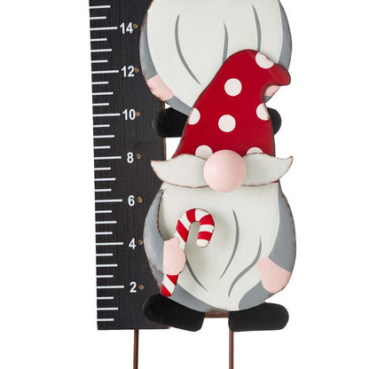 36"H Lighted Wooden Gnome Snow Gauge Yard Stake or Wall Décor (2 Functions)