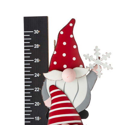 36"H Lighted Wooden Gnome Snow Gauge Yard Stake or Wall Décor (2 Functions)