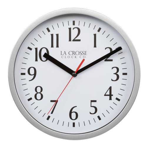 404-3020S 8-inch Basics Analog Wall Clock – Silver