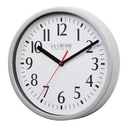 404-3020S 8-inch Basics Analog Wall Clock – Silver