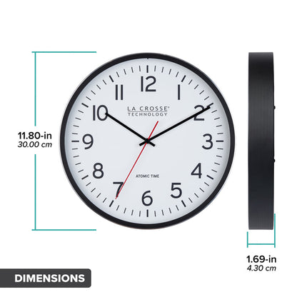 404-3730 Wall clock with dimensions labeled on a white background