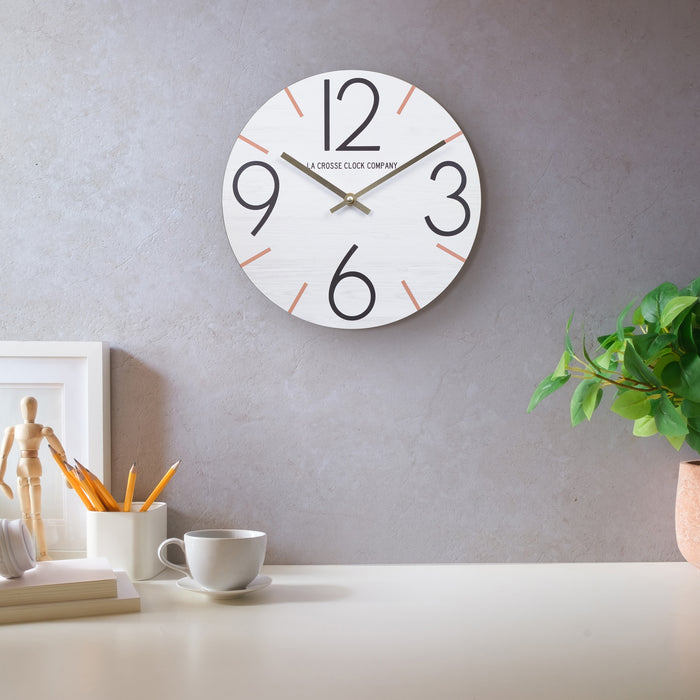404-3828H 11-inch Loft MDF Analog Wall Clock