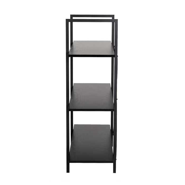 41.5"H Modern Industrial Black Wood/Metal 3-Tier Bookcases & Shelves