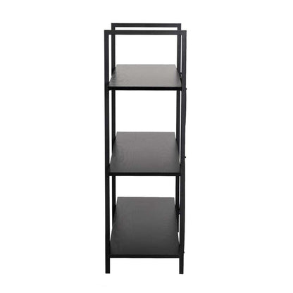 41.5"H Modern Industrial Black Wood/Metal 3-Tier Bookcases & Shelves