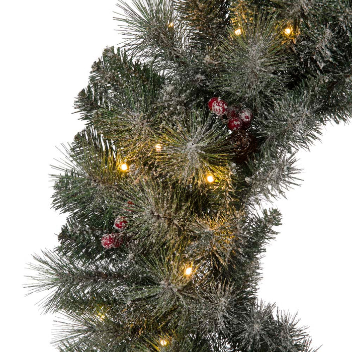 42"D Oversized Pre-Lit Glittered Pine Cone Christmas Wreath with 70 Warm White Lights