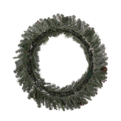 42"D Oversized Pre-Lit Glittered Pine Cone Christmas Wreath with 70 Warm White Lights