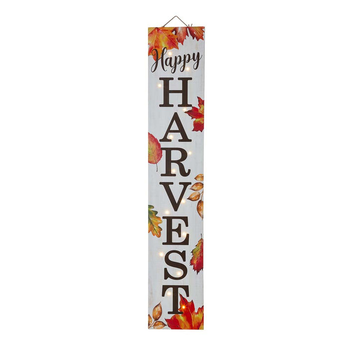 42"H Fall Lighted Wooden "Happy HARVEST" Porch Board Sign