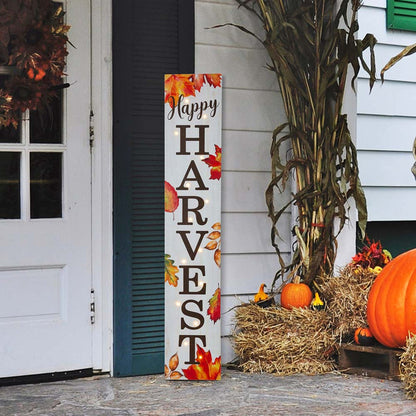 42"H Fall Lighted Wooden "Happy HARVEST" Porch Board Sign