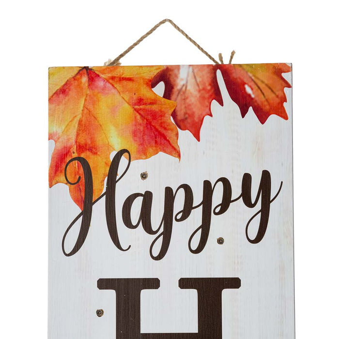 42"H Fall Lighted Wooden "Happy HARVEST" Porch Board Sign