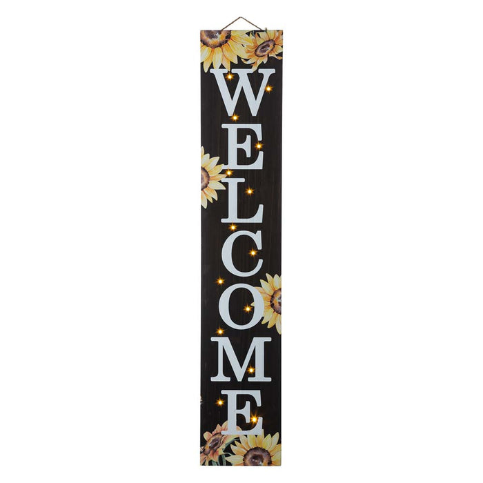 42"H Fall Lighted Wooden "WELCOME" Porch Board Sign